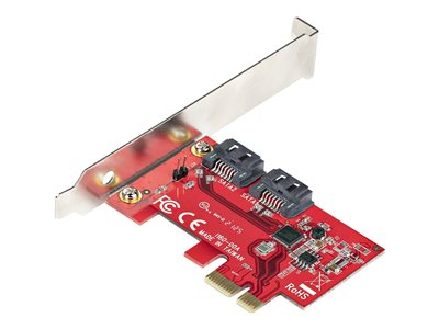 Tarjeta PCIe SATA - Tarjeta PCI Express Controladora de 2 Puertos SATA de 6Gbps - de Perfil Completo o Bajo - Tarjeta Adaptadora PCI Express a SATA - ASM1061 sin RAID 2P6G-PCIE-SATA-CARD