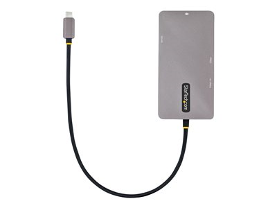 Startech.com Adaptador Multipuertos USB C 2x HDMI 4K 60Hz, Hub USB-A 3.1 2Pt 5Gbps, PD 100W, GbE, SD/MicroSD, Cable de 30cm, Docking Station USB Tipo C de Viajes para Portátiles 120B-USBC-MULTIPORT