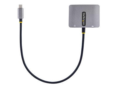 Startech.com Adaptador de Vídeo USB C, Adaptador Multipuertos USB Tipo C a HDMI VGA con Salida de Audio de 3,5mm, HDR 4K a 60Hz, PD 3.0 de 100W, Compatible con Thunderbolt 3/4 122-USBC-HDMI-4K-VGA