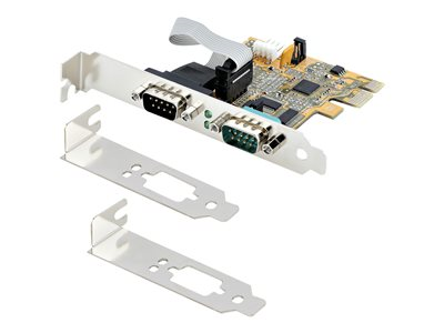 Startech.com Tarjeta PCI Express Serie de 2 Puertos, Tarjeta de Interfaz PCIe a Serie RS232 (DB9), Tarjeta Serial, UART 16C1050, Perfil Bajo y Completo, Retención COM, Win/Linux 21050-PC-SERIAL-CARD