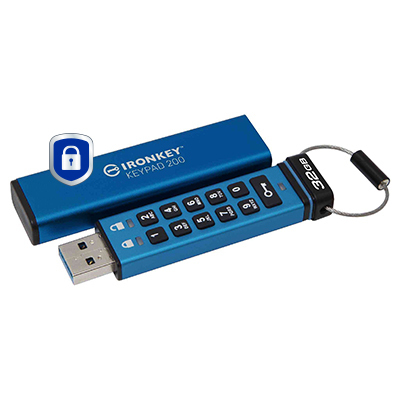 IronKey Keypad 200 de 32 GB, FIPS 140-3 nivel 3 cifrado AES-256 IKKP200/32GB