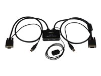 Switch Conmutador KVM de Cable con 2 Puertos VGA USB Alimentado por USB con Interruptor Remoto SV211USB