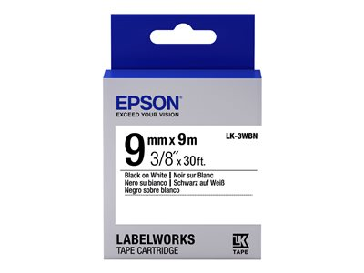 Epson Cinta estándar - LK-3WBN estándar negra/blanca 9/9 C53S653003