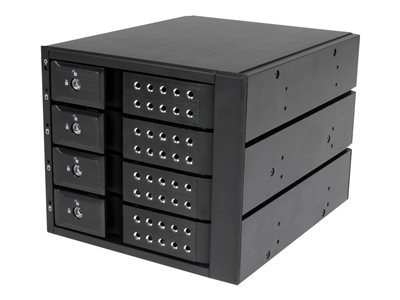 Startech.com Rack Móvil Backplane de 4 Bahías de Intercambio en Caliente - Rack Móvil Hot Swap sin Bandeja para Unidades de DD SSD de 3,5in SAS II/SATA III - 6 Gbps HSB4SATSASBA