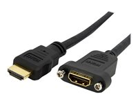 Startech.com Cable Adaptador de 0,9m HDMI Hembra a Macho, Cable HDMI de Alta Velocidad 4K de Montaje en Panel, HDMI UHD 4K 30Hz, Ancho de Banda de 10,2Gbps, HDMI Hembra a Macho 4K HDMIPNLFM3