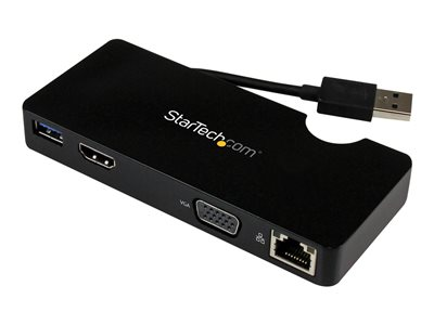 Startech.com Replicador de Puertos USB 3.0 de Viajes con HDMI o VGA - Docking Station para Portátil USB3SMDOCKHV