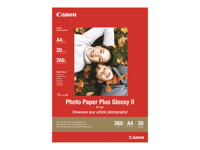 Canon Photo Paper Plus Glossy II PP-201 - papel fotográfico brillante - brillante - 20 hoja(s) - 130 x 180 mm - 260 g/m²