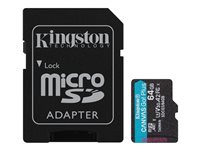 Kingston Canvas Go! Plus - tarjeta de memoria flash - 64 GB - microSDXC UHS-I