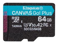 Kingston Canvas Go! Plus - tarjeta de memoria flash - 64 GB - microSDXC UHS-I