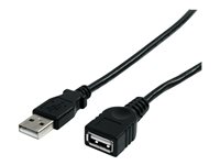 StarTech.com Cable de 0,15m de Extensión Alargador USB 2.0 de alta velocidad Hi Speed - Macho a Hembra USB A - Extensor - Negro - cable alargador USB - USB a USB - 15 cm