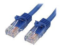StarTech.com - Cable de Red de 0,5m Azul Cat5e Ethernet RJ45 sin Enganches - Latiguillo Snagless - cable de interconexión - 50 cm - azul