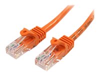 StarTech.com - Cable de Red de 0,5m Naranja Cat5e Ethernet RJ45 sin Enganches - Latiguillo Snagless - cable de interconexión - 50 cm - naranja