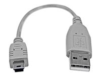 StarTech.com Cable USB de 15cm para Cámara - 1x USB A Macho - 1x Mini USB B Macho - Adaptador Gris - cable USB - USB a mini USB tipo B - 15 cm