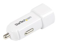StarTech.com Cargador Blanco USB de 2 Puertos para Coche - de Alto Poder (17W / 3,4A) adaptador de corriente para el coche - USB - 17 vatios