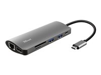 Trust Dalyx 7-in-1 USB-C Multiport Adapter - estación de conexión - USB-C 3.2 - HDMI - GigE