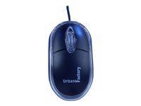 Urban Factory Cristal Mouse Optical USB 2.0, 800dpi, Internal Light, Black - ratón - USB - negro, transparente