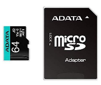 A-DATA ADATA microSDXC/SDHC UHS-I U3 64GB c/adapt AUSDX64GUI3V30SA2