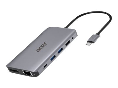  ACER  12-In-1 Type-C Adapter - estación de conexión - USB-C - 2 x HDMI, DP - GigEHP.DSCAB.009