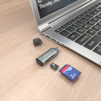 Aisens CARD READER SD MICROSD MMC     PERPRS-MMC MMC MICRO USB-A GREY ASCR-2C10-GR