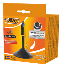 BIC Bolígrafo de Tinta de Aceite Retráctil Bic 527507/ Azul/ Incluye Base + Cadena 527507