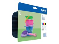 Brother LC221 - paquete de 4 - negro, amarillo, cián, magenta - original - cartucho de tinta LC221VALBP