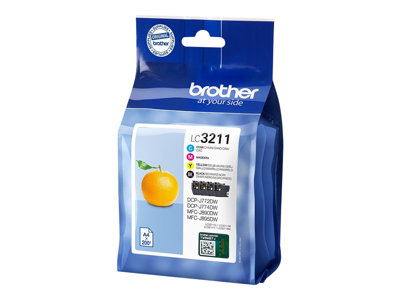  BROTHER  LC3211 - paquete de 4 - negro, amarillo, cián, magenta - original - cartucho de tintaLC3211VAL