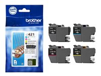 Brother LC421 - paquete de 4 - negro, amarillo, cián, magenta - original - cartucho de tinta