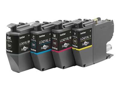  BROTHER  LC421XL - paquete de 4 - XL - negro, amarillo, cián, magenta - original - cartucho de tintaLC421XLVAL