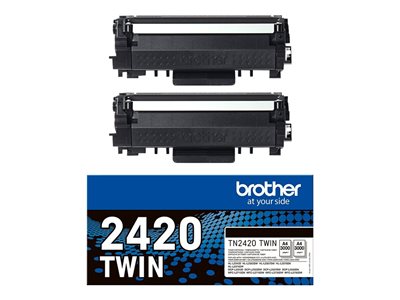  BROTHER  TN2420 TWIN - paquete de 2 - Alto rendimiento - negro - original - cartucho de tónerTN2420TWIN