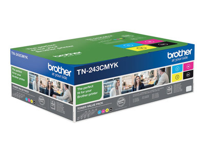  BROTHER  TN243CMYK Value Pack - paquete de 4 - negro, amarillo, cián, magenta - original - cartucho de tónerTN243CMYK