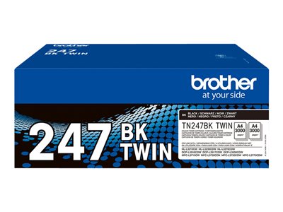  BROTHER  TN247BK TWIN - paquete de 2 - Alto rendimiento - negro - original - cartucho de tónerTN247BKTWIN