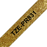 Brother TZE-PR831 LAMINATED TAPE 12MM  SUPLPREMIUM GOLD ON BLACK TZEPR831