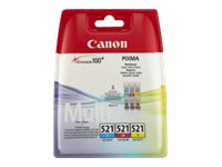 Canon CLI-521 C/M/Y Multi pack - paquete de 3 - amarillo, cián, magenta - original - depósito de tinta