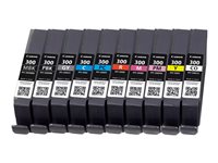 Canon PFI-MBK/PBK/CO/GY/R/C/M/Y/PC/PM 10 Ink Cartridge Multipack - paquete de 10 - gris, amarillo, cián, magenta, rojo, negro mate, Photo Negro, photo cyan, photo magenta, optimizador croma - original - depósito de tinta