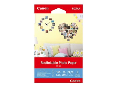  CANON  Restickable Photo Paper RP-101 - adhesivos para fotos - mate - 5 hoja(s) - 100 x 150 mm - 260 g/m²3635C002