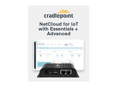  CRADLEPOINT  NetCloud Essentials and Advanced for IoT Routers - licencia de suscripción (3 años) - 1 licencia - con enrutador IBR600C-150M con WiFiTBA3-600C150M-EM