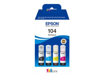  EPSON BSNS INKJET LFP/CAD (B5/P5) Epson 104 - paquete de 4 - negro, amarillo, cián, magenta - original - recarga de tintaC13T00P640