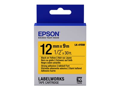  EPSON  LabelWorks LK-4YBW - cinta de etiqueta - 1 cinta(s) - Rollo (1,2 cm x 9 m)C53S654014