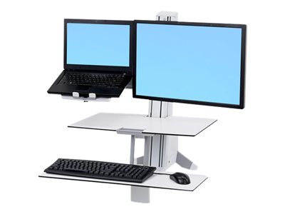  ERGOTRON  WorkFit - componente para montaje - para 2 pantallas LCD o pantalla LCD y portátil - blanco97-938-062
