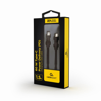Gembird Cable carga y datos USB-C,PD 60 W, 1,5 m CC-USB2-CMCM60-1.5M