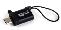 iggual Adaptador USB OTG tipo C a USB-A 3.1 negro IGG318409