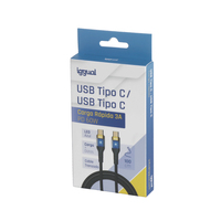 iggual Cable USB-C a tipo C 3A 100 cm trenzado LED IGG320426