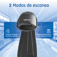 iggual Lector código barras 1D USB botón soporte IGG320129