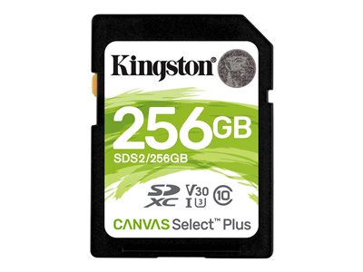  KINGSTON  Canvas Select Plus - tarjeta de memoria flash - 256 GB - SDXC UHS-ISDS2/256GB