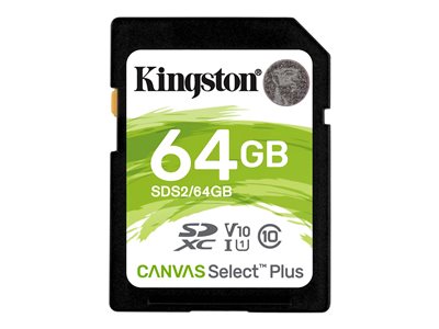  KINGSTON  Canvas Select Plus - tarjeta de memoria flash - 64 GB - SDXC UHS-ISDS2/64GB