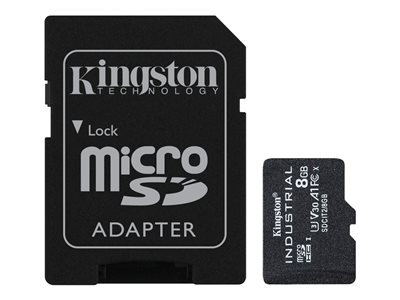  KINGSTON  Industrial - tarjeta de memoria flash - 8 GB - microSDHC UHS-ISDCIT2/8GB