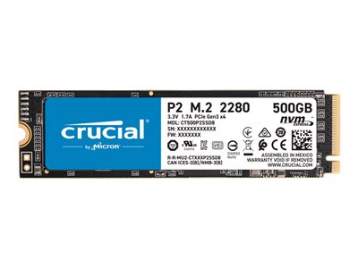  Micron Crucial P2 - SSD - 500 GB - PCIe 3.0 x4 (NVMe)CT500P2SSD8