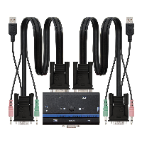 NANO CABLE KVM Switch Nanocable 10.12.0001/ PC - CPU: 2 VGA + 2 USB + 4 JACK 3.5 / CONSOLA: 2 USB + VGA + 2 JACK 2.5/ 1.4m 10.12.0001