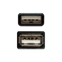 Nanocable Cable USB 2.0 Tipo-A M/H P Negro 1,8 m 10.01.0203-BK