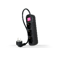 Nanocable Regleta 3 Tomas Interruptor Negro 10.38.0003-BK
